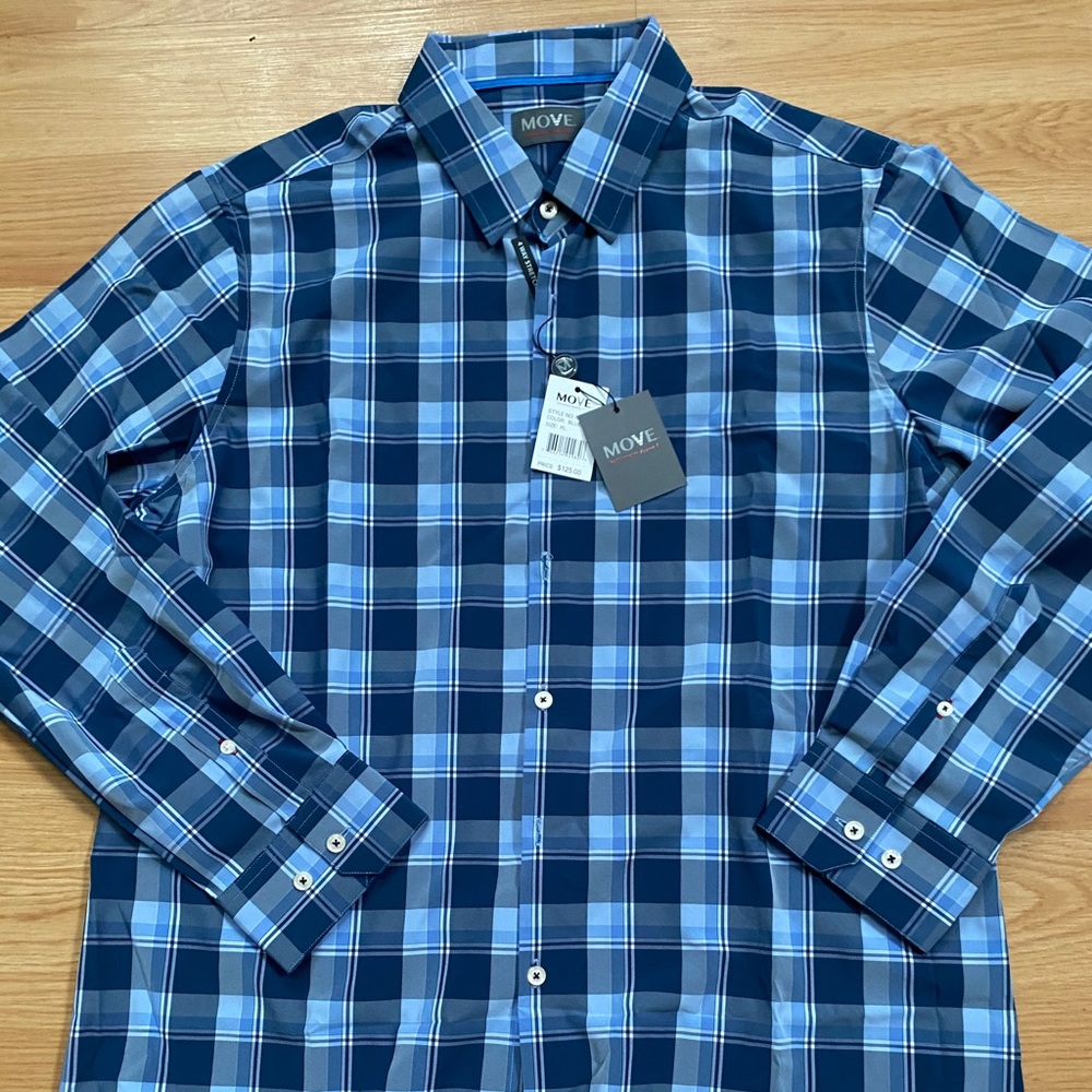 NWT MOVE Men’s Long Sleeve Dress or Casual Shirt